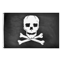 Jolly Roger Nylon Flag for Boats or Marinas
